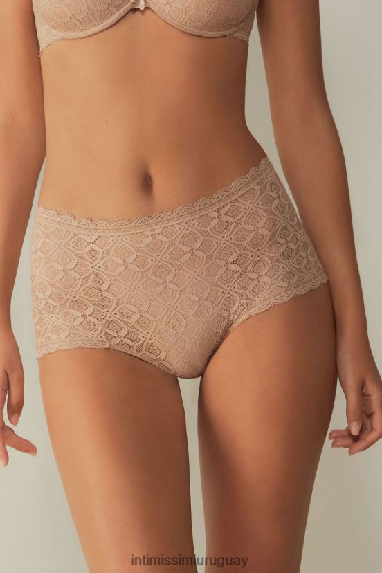 braguitas francesas de encaje de tiro alto Intimissimi mujer 044-beige suave V806B81058 ropa interior