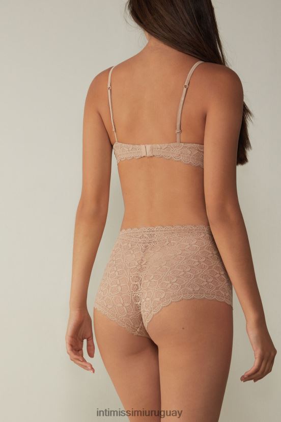 braguitas francesas de encaje de tiro alto Intimissimi mujer 044-beige suave V806B81058 ropa interior