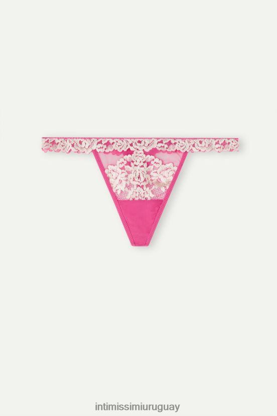 tanga con bonitas flores y tiras laterales Intimissimi mujer 213j-san valentín rosa/marfil V806B8973 ropa interior