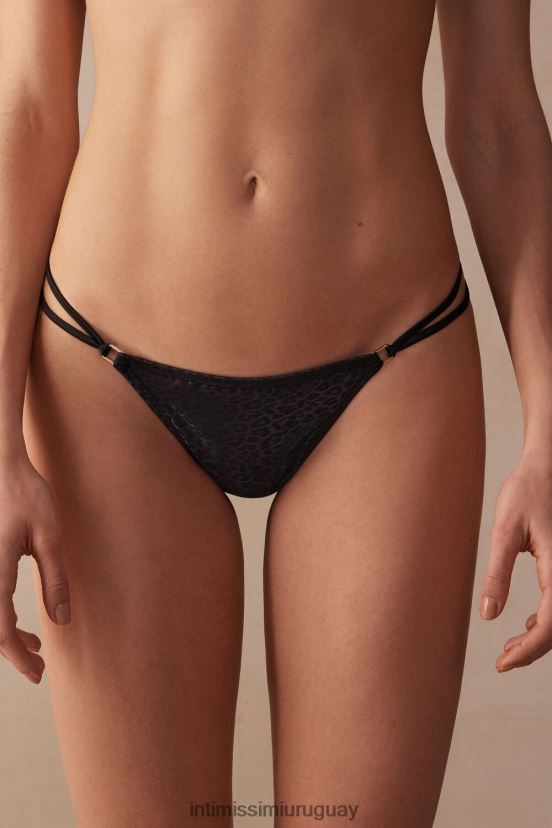 tanga cool minimalista con correas laterales Intimissimi mujer 019-negro V806B8975 ropa interior
