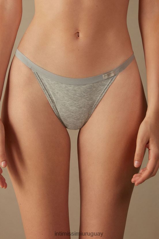 tanga de algodón con tiras laterales Intimissimi mujer 031-mezcla gris claro V806B81020 ropa interior