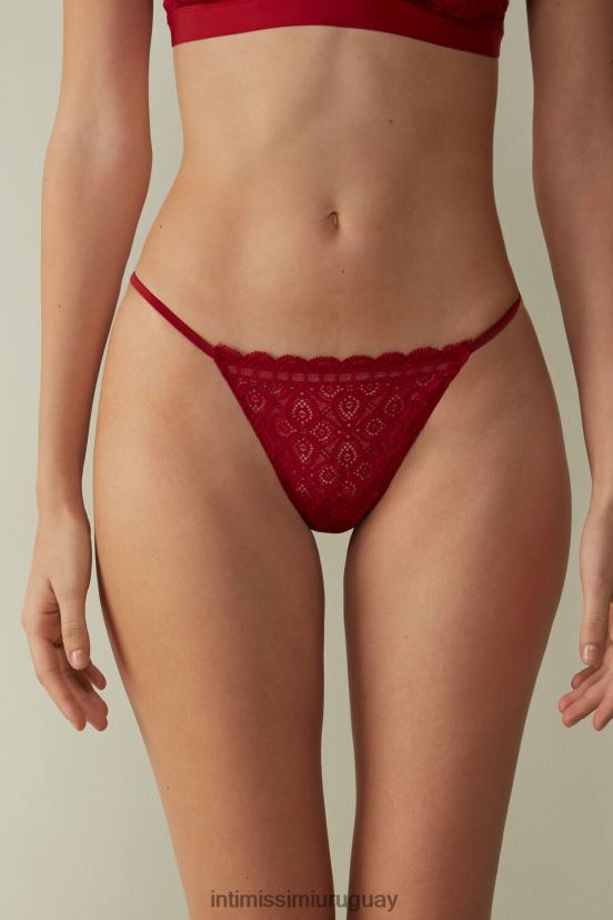 tanga de encaje con tiras laterales Intimissimi mujer 1473-rojo V806B81034 ropa interior