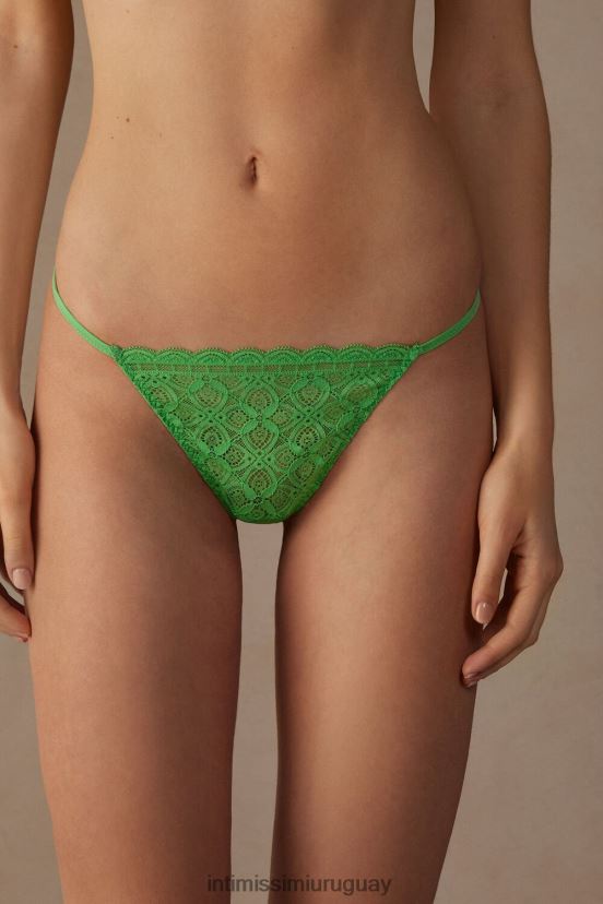 tanga de encaje con tiras laterales Intimissimi mujer 218j-manzana menta V806B8983 ropa interior