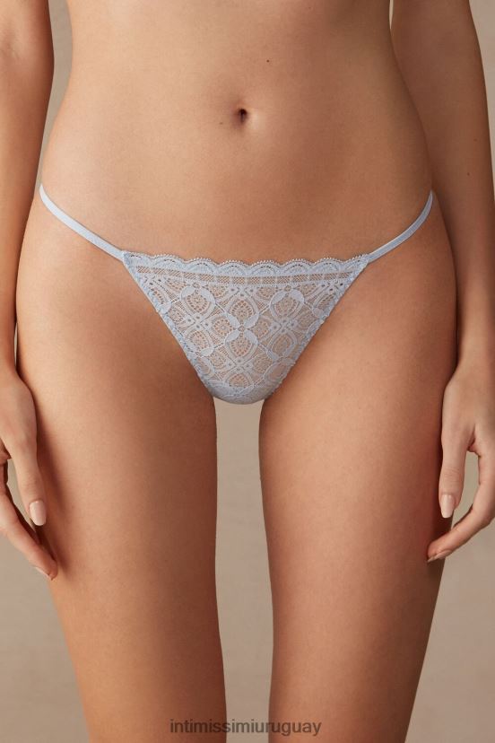 tanga de encaje con tiras laterales Intimissimi mujer 220j-azul aireado V806B8979 ropa interior