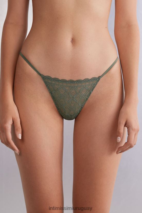 tanga de encaje con tiras laterales Intimissimi mujer 344j-salvia verde V806B8909 ropa interior