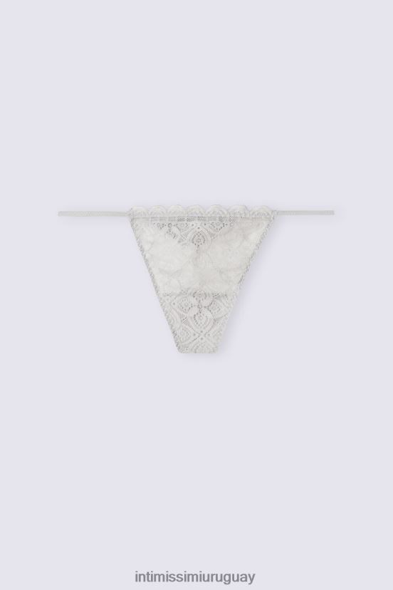 tanga de encaje con tiras laterales Intimissimi mujer 347j-gris hielo V806B8897 ropa interior