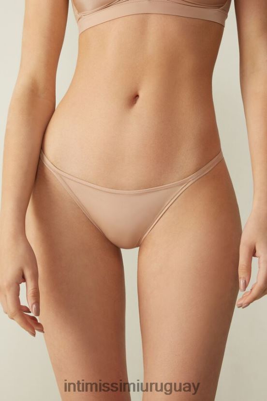 tanga de microfibra ultraligera con correas laterales Intimissimi mujer 044-beige suave V806B81100 ropa interior