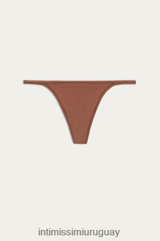 tanga de microfibra ultraligera con correas laterales Intimissimi mujer 502i-beige oscuro V806B81097 ropa interior