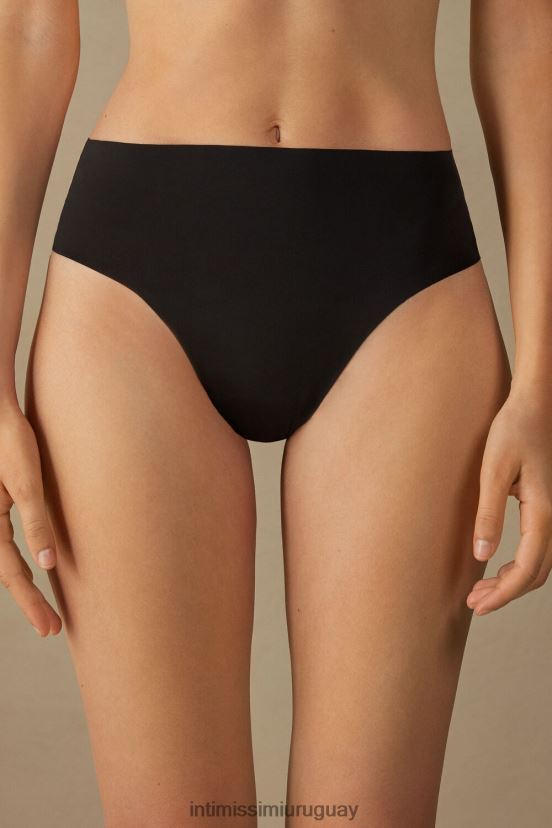 tanga de talle alto en microfibra ultraligera sin costuras Intimissimi mujer 019-negro V806B81027 ropa interior