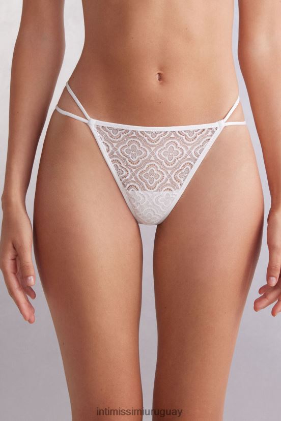 tanga folk & delicioso con tiras laterales Intimissimi mujer 352j-blanco perla V806B8889 ropa interior