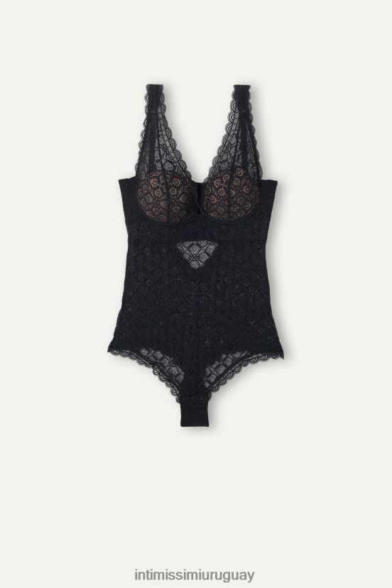 body de encaje eleonora Intimissimi mujer 019-negro V806B81230 vestir