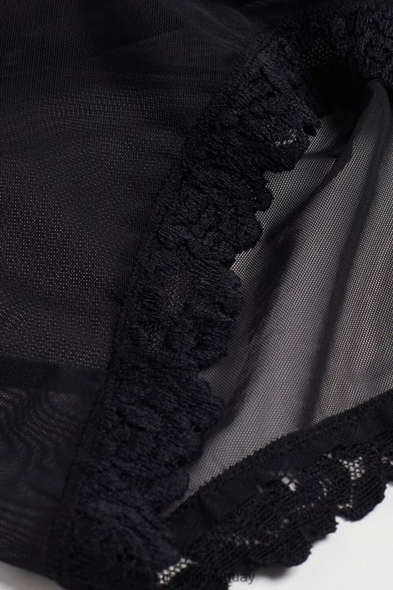 body de encaje y tul con bonitas flores Intimissimi mujer 019-negro V806B81229 vestir