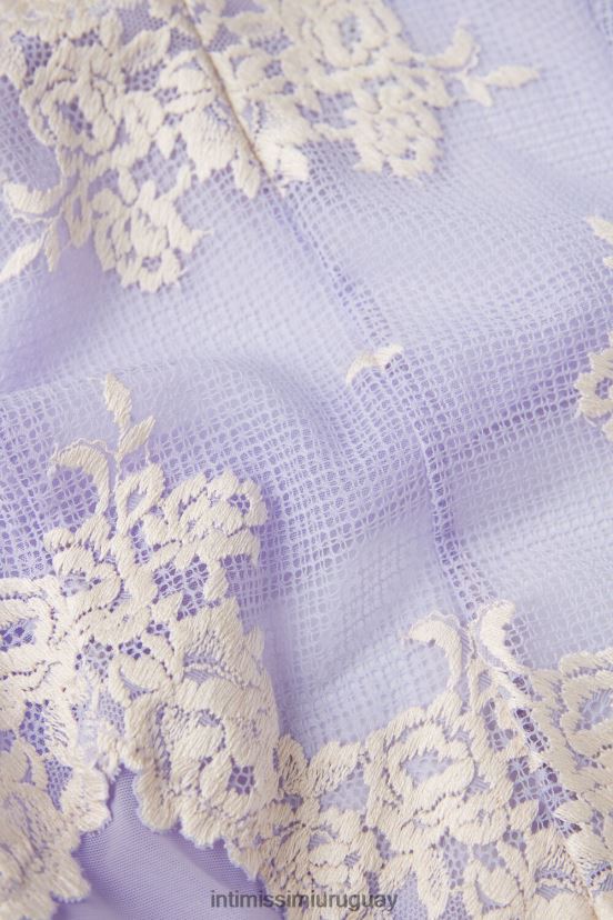 body de encaje y tul con bonitas flores Intimissimi mujer 214j-lavanda dulce/marfil V806B81216 vestir