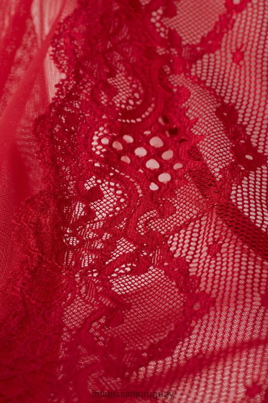 Babydoll de encaje y tul de Sinful Fantasies Intimissimi mujer 9888-lacre rojo V806B81212 vestir