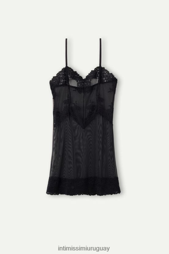 babydoll de flores bonitas Intimissimi mujer 019-negro V806B81231 vestir