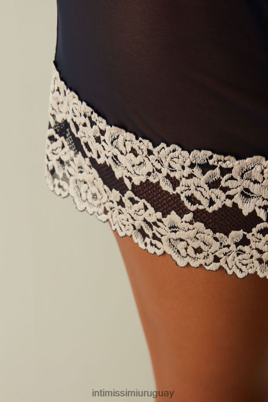 babydoll de flores bonitas Intimissimi mujer 347i-azul profundo/vainilla V806B81243 vestir