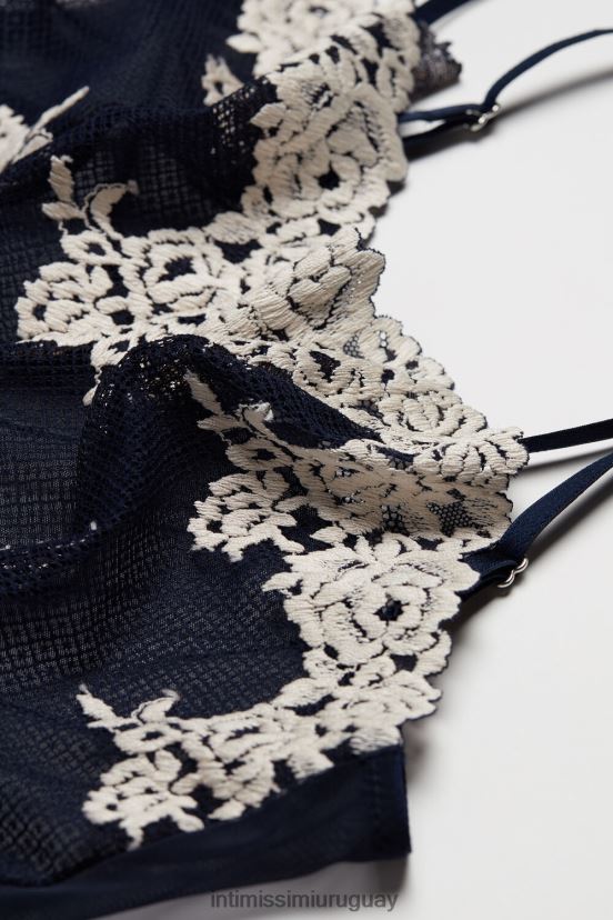 babydoll de flores bonitas Intimissimi mujer 347i-azul profundo/vainilla V806B81243 vestir