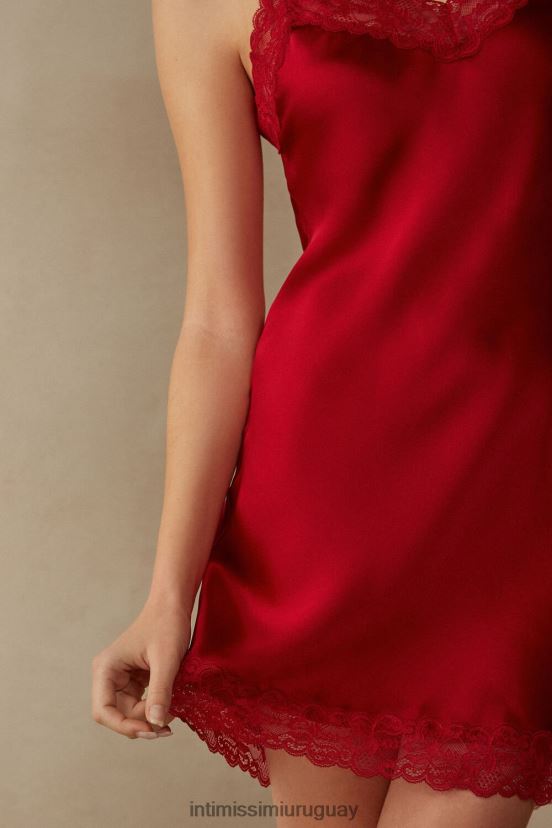combinación de seda con detalle de encaje Intimissimi mujer 1473-rojo V806B81246 vestir