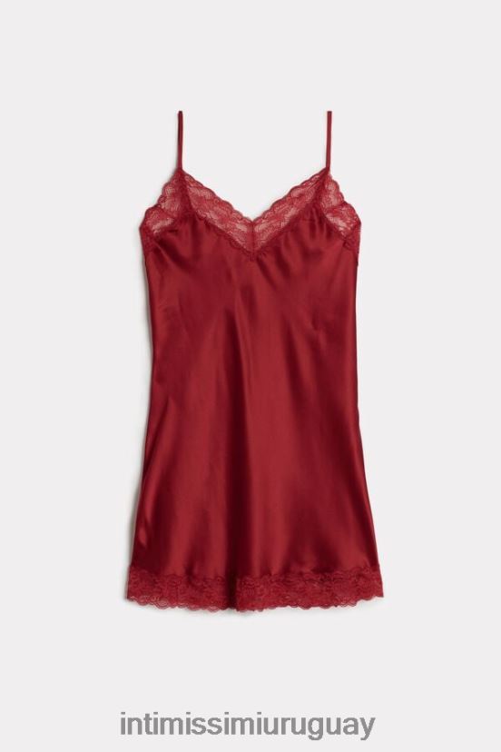 combinación de seda con detalle de encaje Intimissimi mujer 1473-rojo V806B81246 vestir