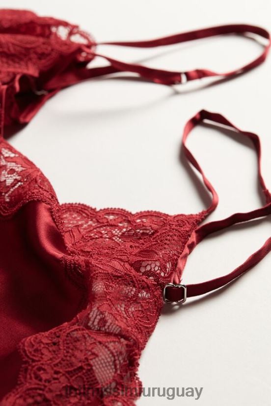 combinación de seda con detalle de encaje Intimissimi mujer 1473-rojo V806B81246 vestir
