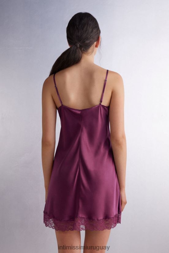 combinación de seda con detalle de encaje Intimissimi mujer 345j-vino morado V806B81201 vestir