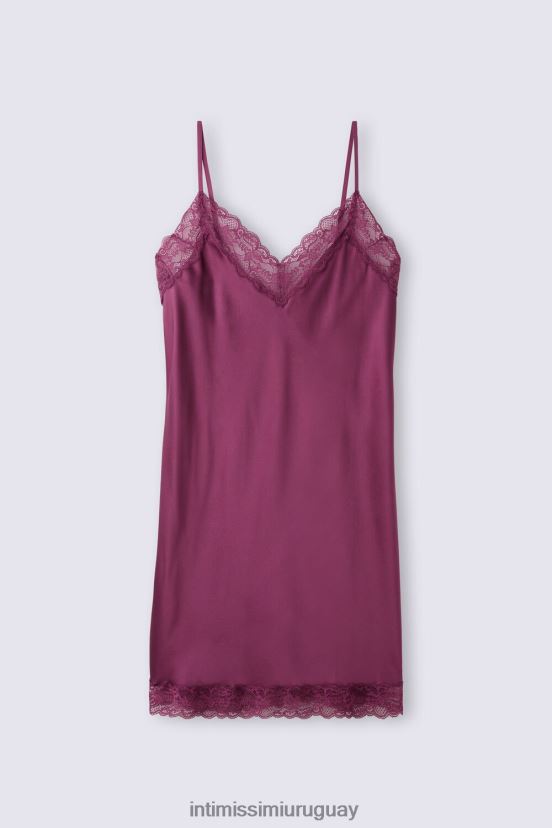 combinación de seda con detalle de encaje Intimissimi mujer 345j-vino morado V806B81201 vestir