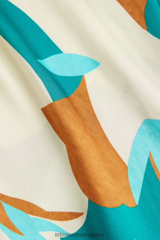 combinación larga de raso de viscosa summer vibes Intimissimi mujer 241j-estampado de vibraciones de verano V806B81214 vestir