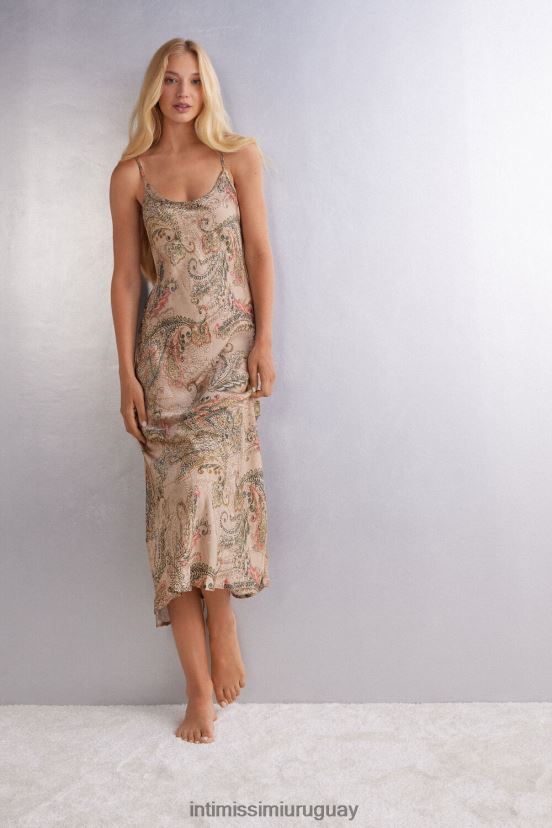 combinación larga de satén de viscosa diosa dorada Intimissimi mujer 342j-st.diosa dorada V806B81203 vestir