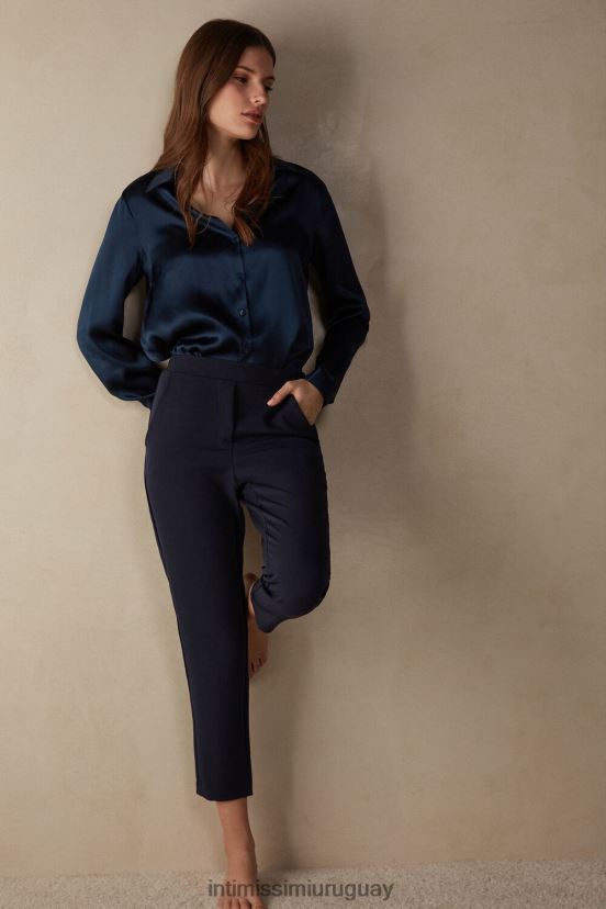 pantalones con bolsillos Intimissimi mujer 1467-azul intenso V806B81425 vestir