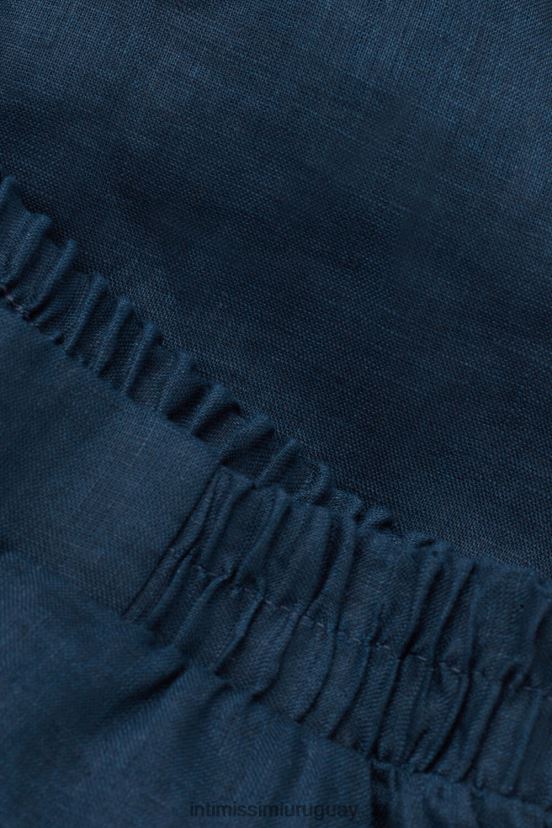 pantalones de lino de tejido liso Intimissimi mujer 243j-azul marinero V806B81298 vestir