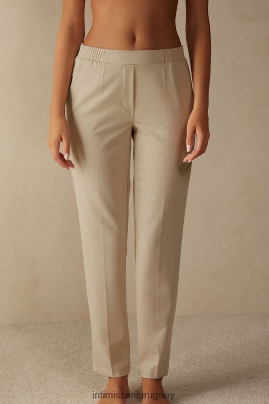 pantalones rectos con bolsillos Intimissimi mujer 2768-almendra V806B81361 vestir