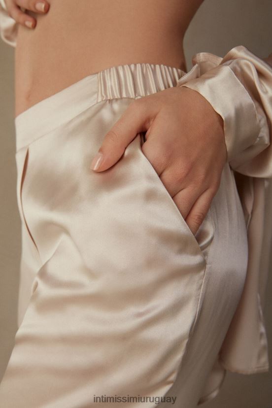 pantalones rectos de seda Intimissimi mujer 2280-seda rosa V806B81372 vestir