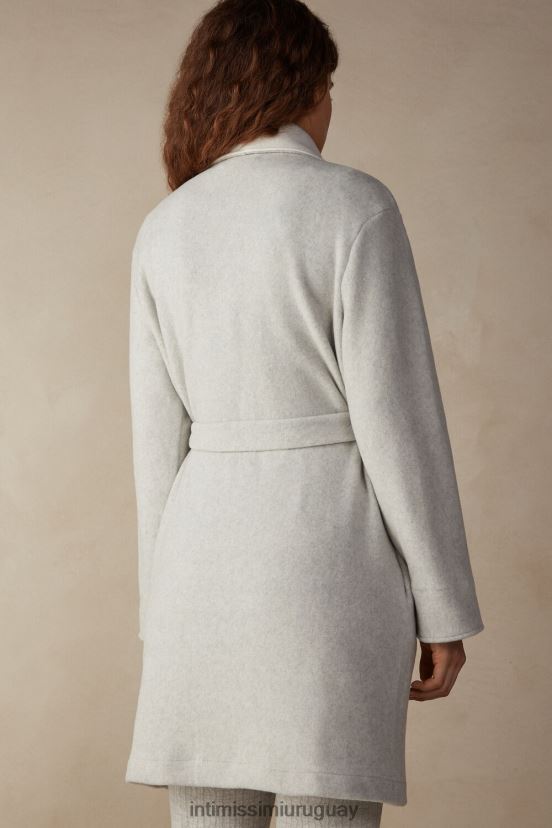 bata de abrazos cálidos Intimissimi mujer 153j-gris melange/crema V806B81578 vestir