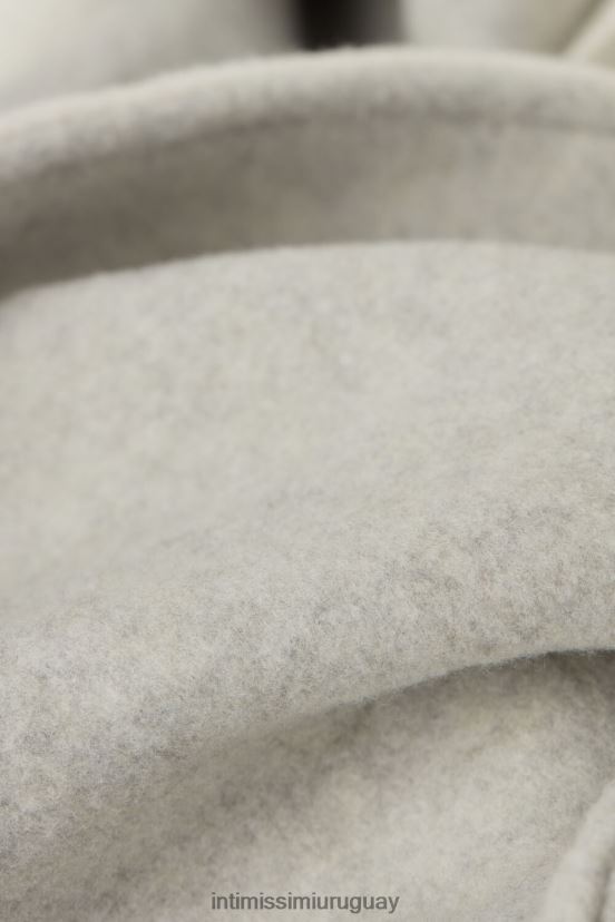 bata de abrazos cálidos Intimissimi mujer 153j-gris melange/crema V806B81578 vestir