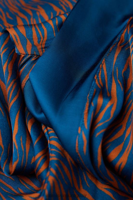 kimono de satén de viscosa go animalier Intimissimi mujer 351j-st.go animalier lightcinn/azul V806B81490 vestir