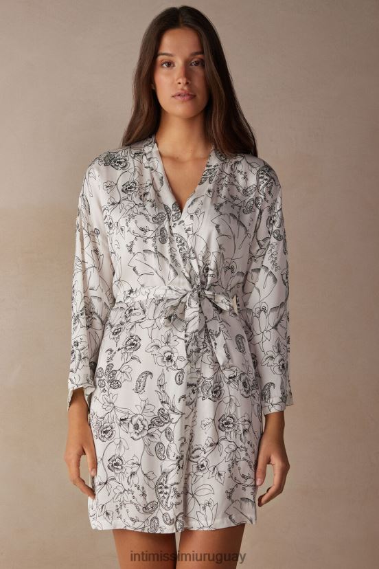 kimono de satén pura alegría Intimissimi mujer 223j-impresión pura alegría V806B81554 vestir