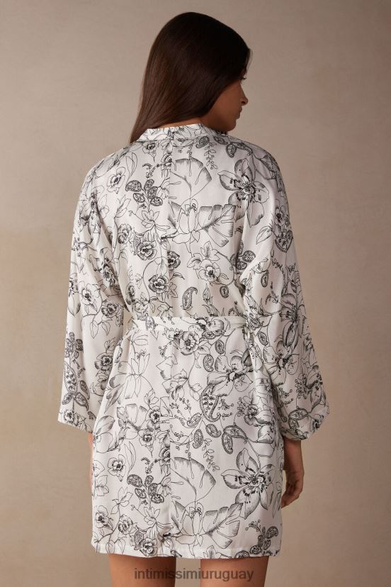 kimono de satén pura alegría Intimissimi mujer 223j-impresión pura alegría V806B81554 vestir