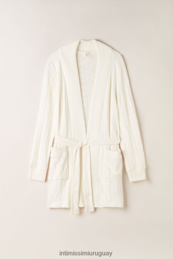 perdido en los campos bata de punto de ochos Intimissimi mujer 232j-polvo blanco V806B81567 vestir
