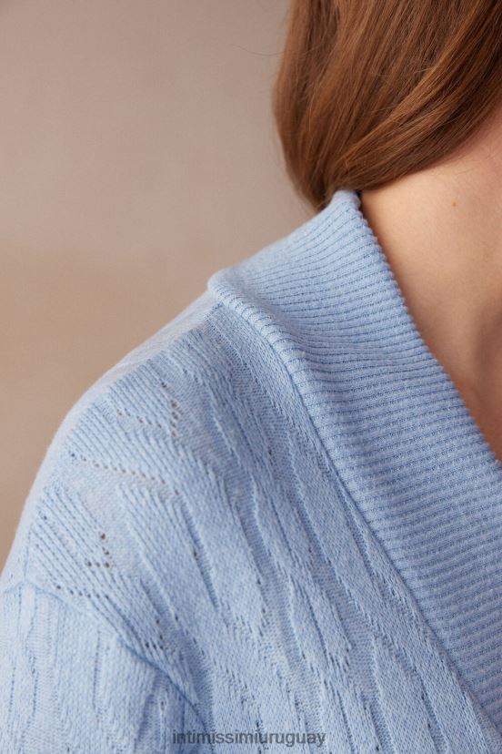 perdido en los campos bata de punto de ochos Intimissimi mujer 7493-azul claro V806B81566 vestir