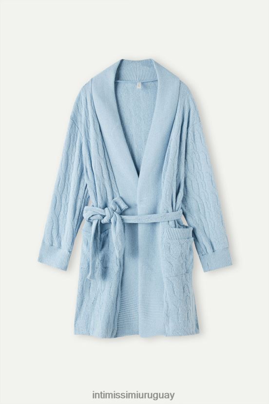 perdido en los campos bata de punto de ochos Intimissimi mujer 7493-azul claro V806B81566 vestir