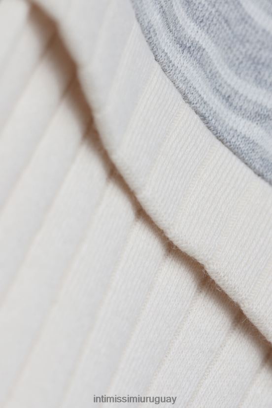 camisón casual de manga larga de domingo Intimissimi mujer 224j-gris melange/raya beige vainilla V806B81561 vestir