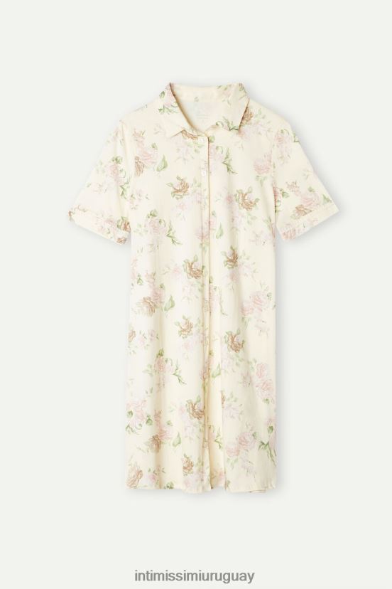 camisón de algodón aroma de rosas Intimissimi mujer 205j-estampado aroma de rosas V806B81550 vestir