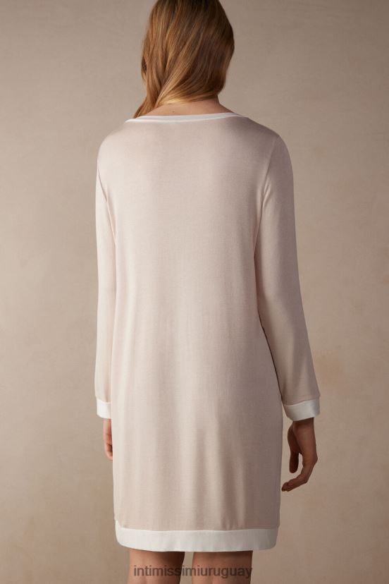 camisón de elegancia simple Intimissimi mujer 227j-rosa seda/blanco polvo V806B81573 vestir