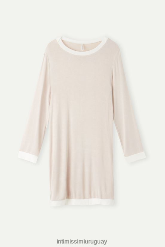 camisón de elegancia simple Intimissimi mujer 227j-rosa seda/blanco polvo V806B81573 vestir