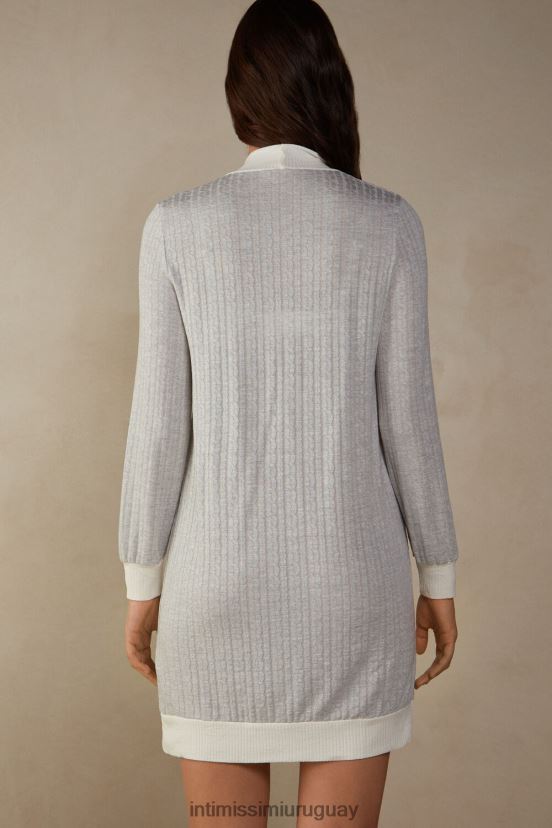 camisón de herencia atemporal Intimissimi mujer 154j-gris melange/blanco polvo V806B81594 vestir