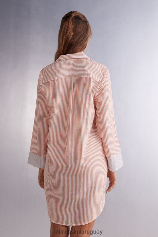 camisón de verano interminable con botones Intimissimi mujer 350j-rayas de óxido V806B81493 vestir