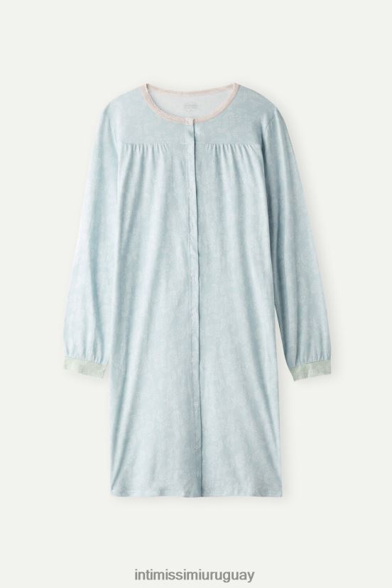 camisón romántico con botones de cachemira Intimissimi mujer 226j-estampado romántico de cachemira V806B81544 vestir