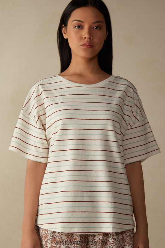 Top de algodón de manga corta Spices Garden Intimissimi mujer 004j-riga jardín de especias V806B81627 vestir