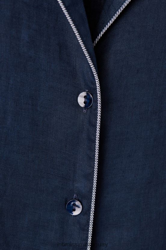 camisa de manga corta de noche de yate Intimissimi mujer 243j-azul marinero V806B81531 vestir