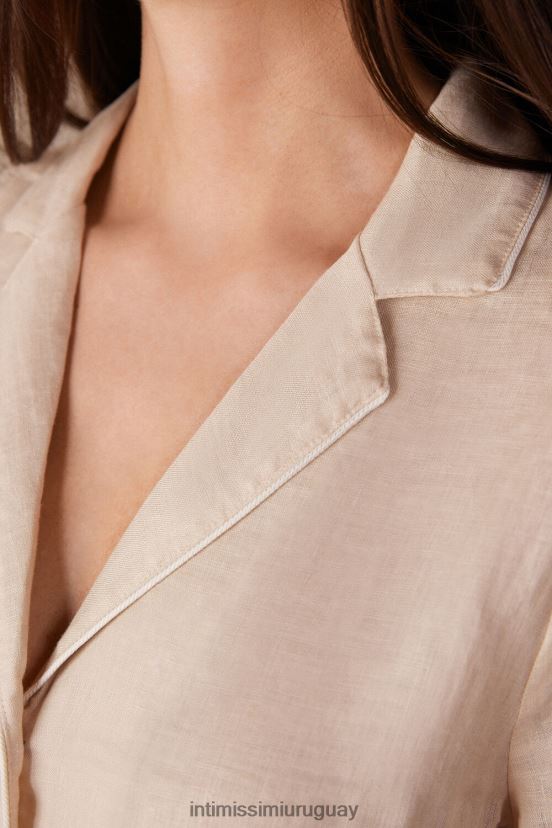 camisa de manga corta de noche de yate Intimissimi mujer 913i-cuerda beige V806B81530 vestir